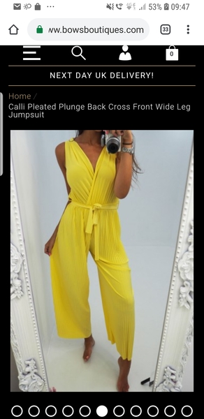 Pleated leg jumpsuit
