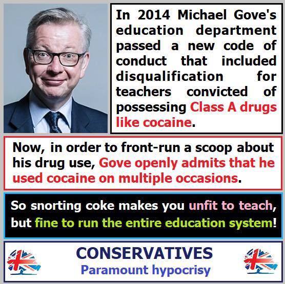 Can we throw Michael Gove in prison for his cocaine use?