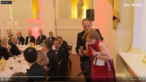 MP Mark Field grabs female protester by throat