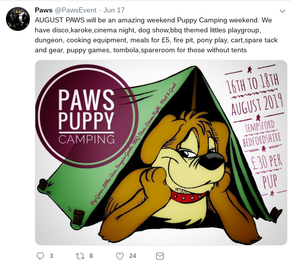Pup play fans dance for children at Pride