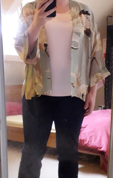 Pale pink silk vest top