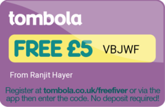 Tombola free £5 codes