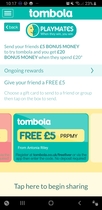 Tombola free £5 codes