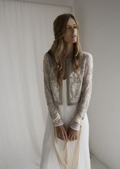 Coloured jacket with ivory wedding dress?