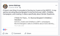 Munroe - Childline 's first LGBT+ campaigner.