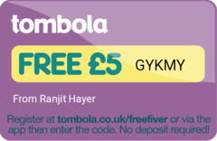 Tombola free £5 codes
