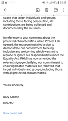 Protest Lab exhibition for ideas worth fighting for removes "adult human female" stickers!!!!