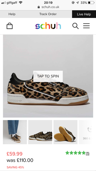 White leather trainers with leopard stripe.