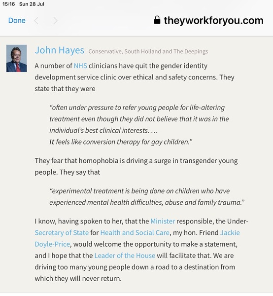 Another MP speaks out; is the tide turning?