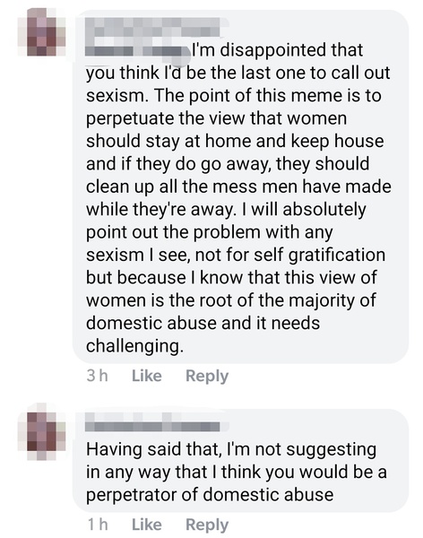 Please help DD1 with a witty riposte.