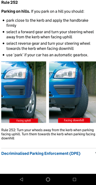 AIBU to leave my car parked in 1st facing down on a hill?