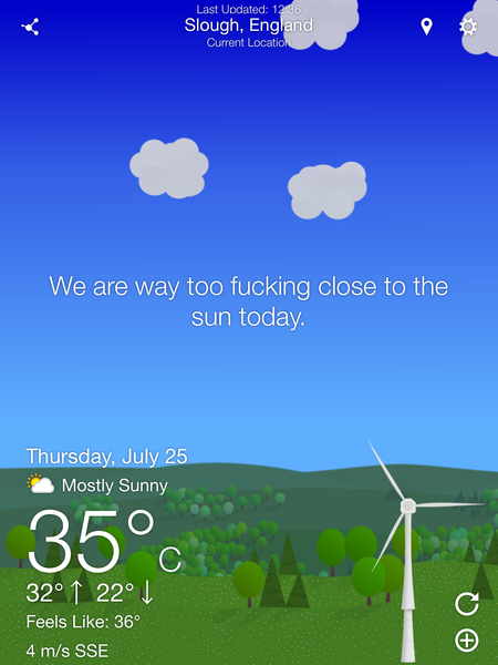 How hot is it where you are right now ?