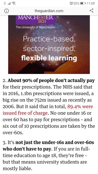 To think the NHS medical exemption is not very fair?