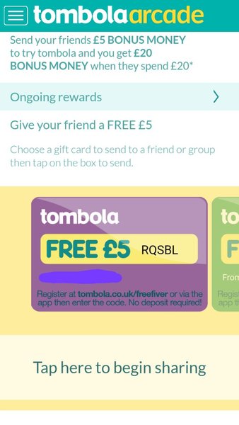 Tombola free £5 codes