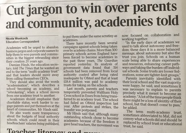 Damian Hinds to woo parents by ditching ‘academisation’ and ‘CEOs’ of ‘MATs’