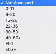 Can someone please explain the nursery assessment scores and chart?