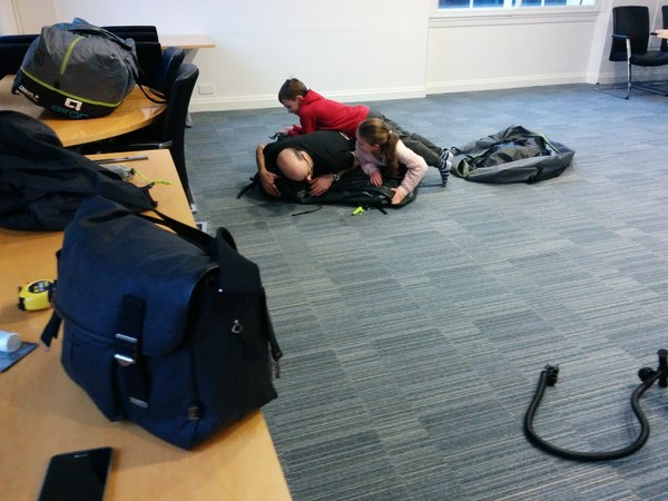 Taking down inflatable tents
