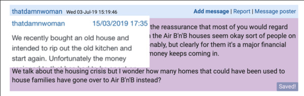 To complain about the Air B'n'Bs next door?