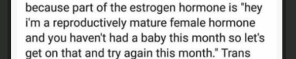 "Transwomen have periods"