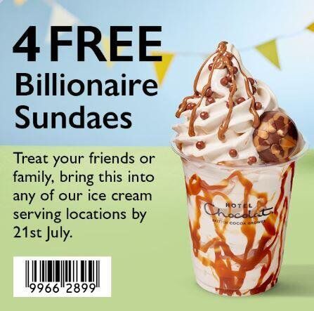 Free ice cream Hotel Chocolat