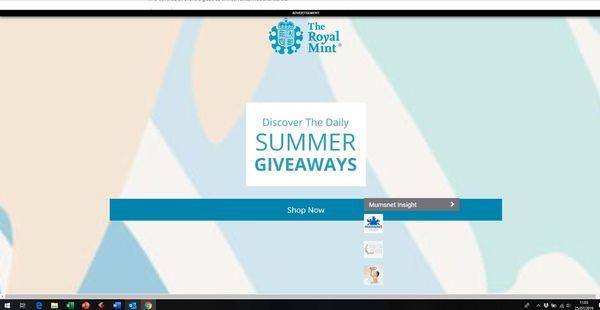 Royal Mint ad taking over entire page