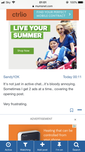or is having ads that actually cover up the text in Active Conversations a bridge too far?