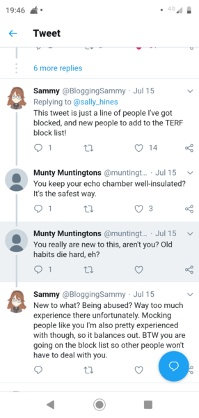 Sally Hines getting her a**e handed to her on twitter.