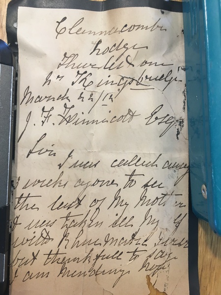I’ve found a letter dated 1912