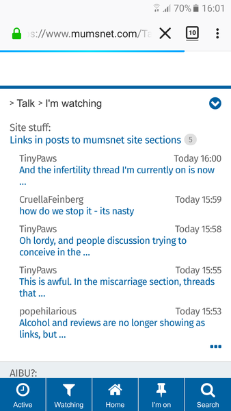Can''t 'bump and reset' on 'Threads I'm watching' on phone