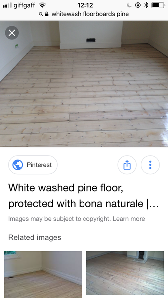 Whitewashing floorboards