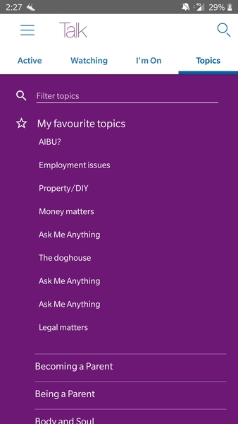 Can't remove "favourite topics" on Android app