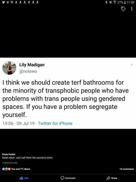 To think that for medical reasons it is important that transgender people are correctly sexed