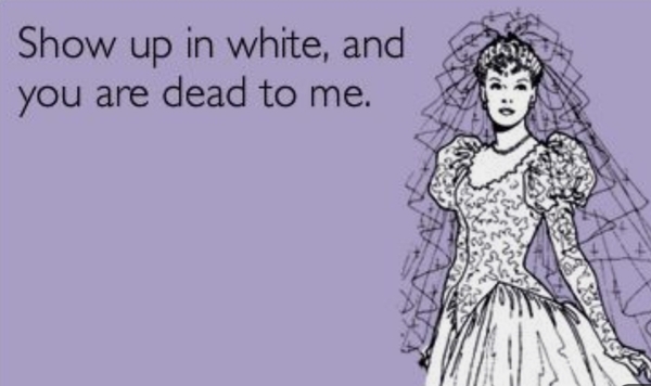 Wearing white to someone else's wedding 👎👎👎