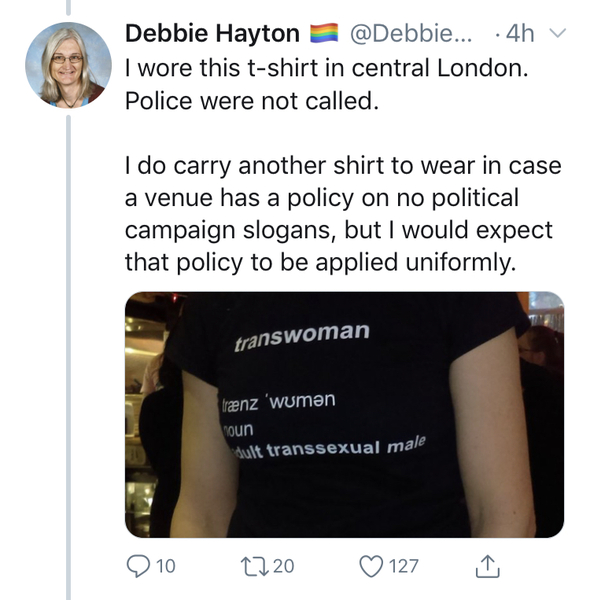 Police called to National Theatre to deal with gender critical feminists sitting on chairs