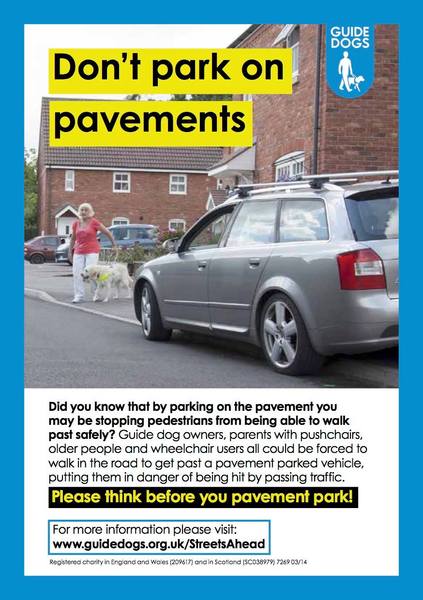 Neighbours parking on pavements and overgrown hedges (photo)