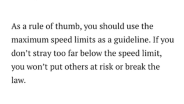 Speed limits - please explain
