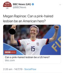 Megan Rapinoe BBC article... With changing headlines