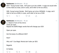 Sally Hines getting her a**e handed to her on twitter.