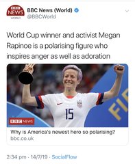 Megan Rapinoe BBC article... With changing headlines