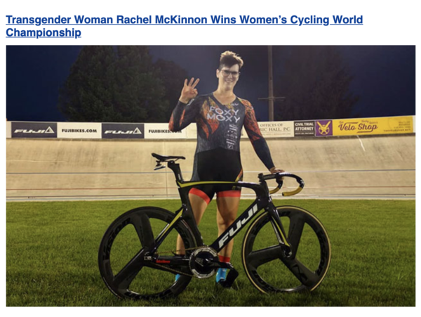 Rachel McKinnon in the UK in October to lecture us on TW in sport!
