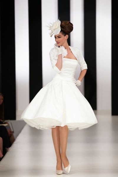 Did you have a tea length wedding dress?...