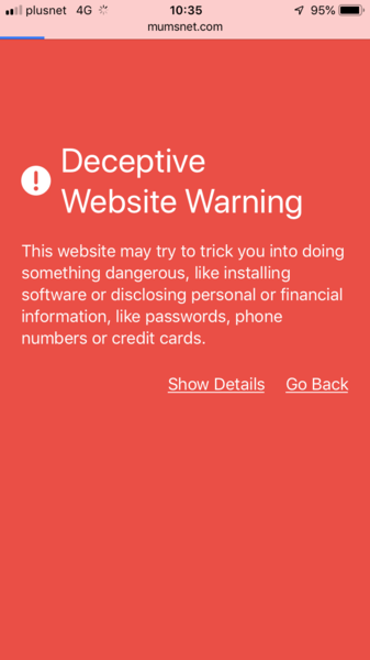 Mumsnet pop up ads