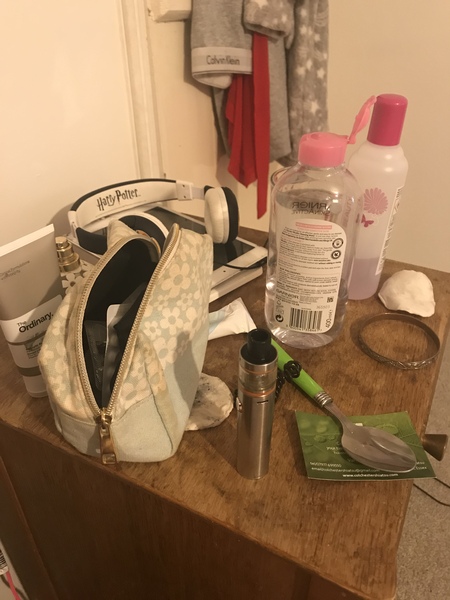 What do you have on your bedside table