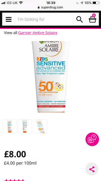 To think there's no suitable suncream for my son??
