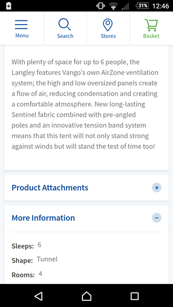 A camping one -To be so angry with Charlies and Vango