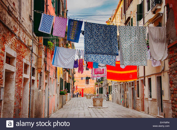Drying washing on our balcony