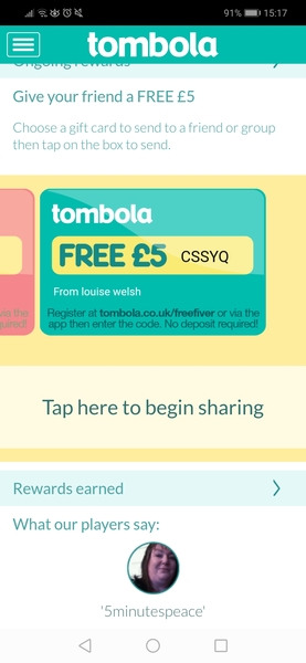 Tombola free £5 codes