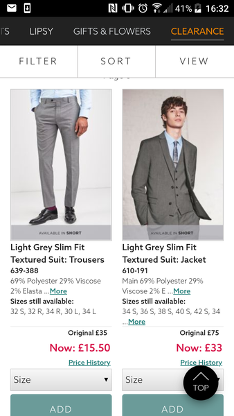 Where might I buy a cheap suit for 6th form?