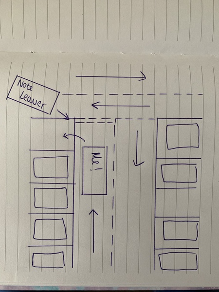 Parking! With diagram! And a left note!
