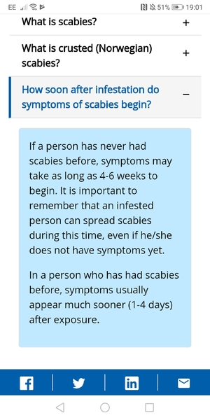Not to tell friend we have Scabies